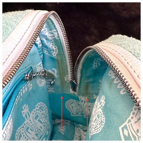 Vintage Juicy Couture Y2K Terry Mini Bowler Bag Purse Mint Green White NEW - Picture 15 of 16